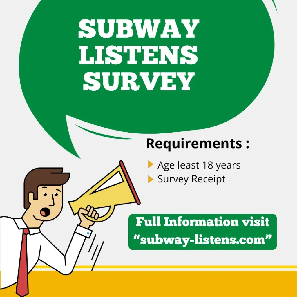 Subway Listens Survey Requirements & Rules